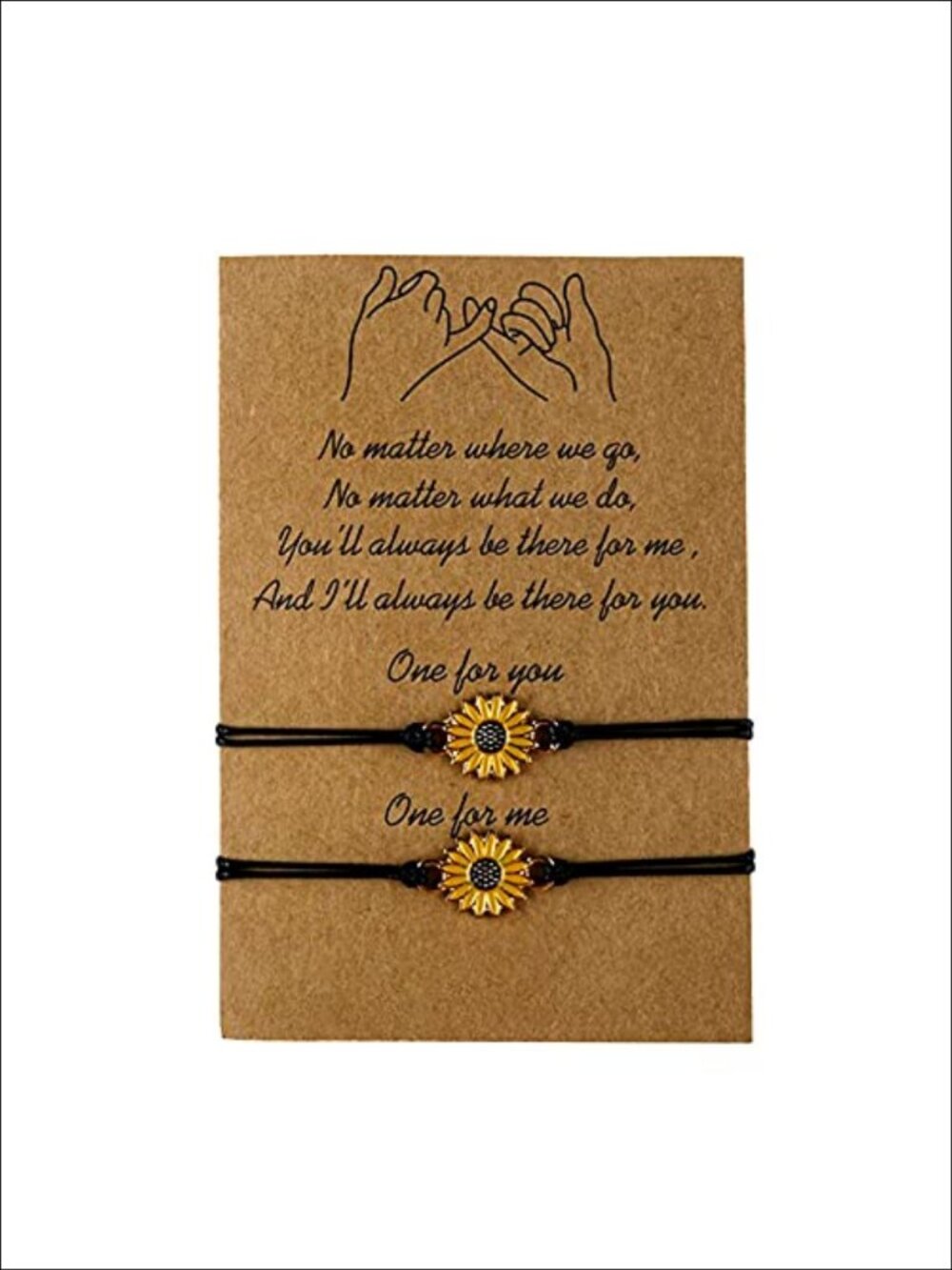 Matching Pinky Promise Bracelet Set Alloy Wax Rope Couples Gift